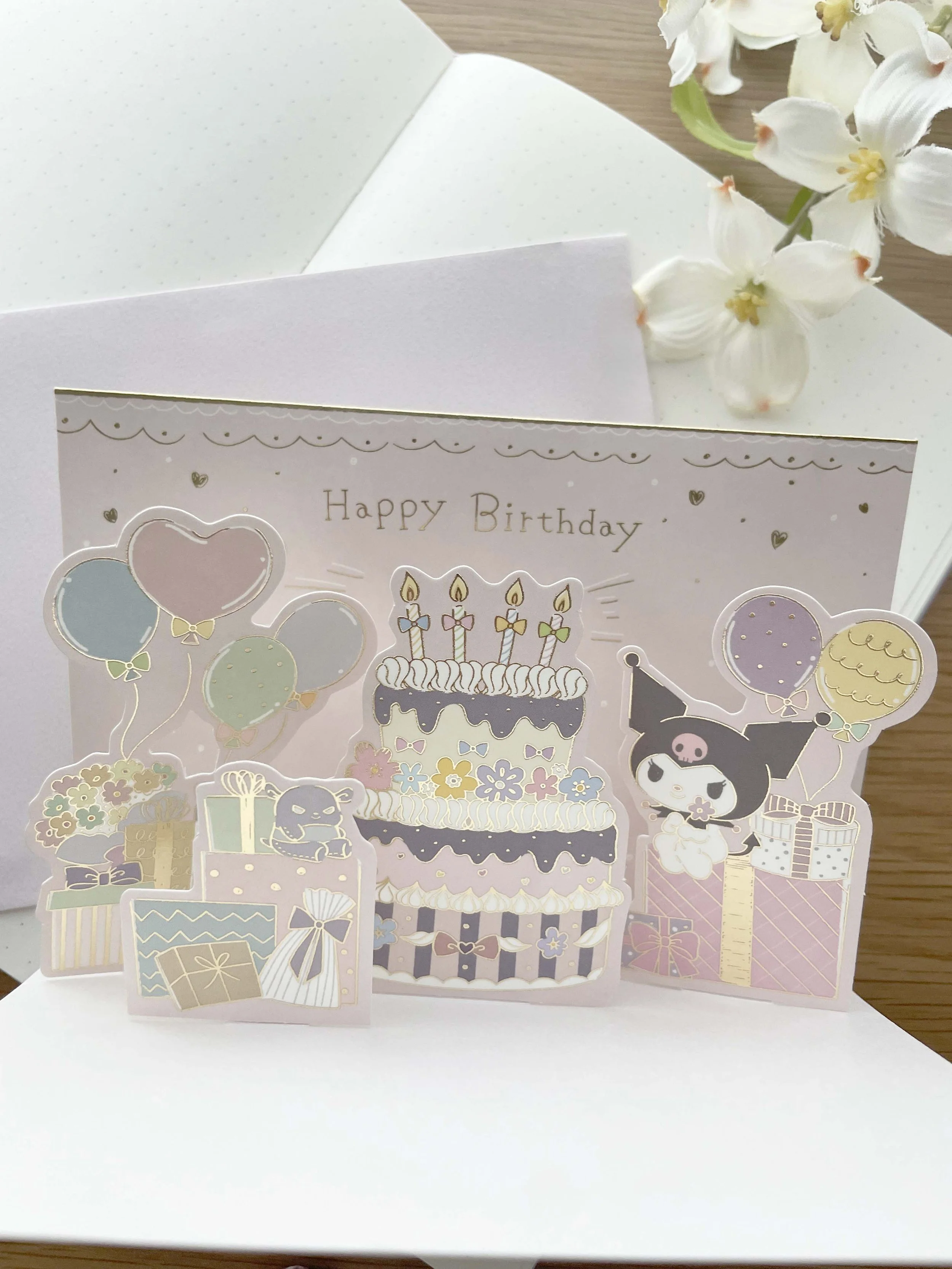 Greeting Card - Happy Birthday Kuromi - 3D Die-cut card - Gift